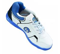 SS Josh Cricket Shoes | Color: White-Blue | Size: UK7/ US8/ EU41 | Material: PU & Mesh | for Mens & Boys | Lightweight | Durable And Long Lasting Performance