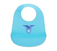 SS Lazio Bavaglino silicone, prodotto ufficiale, tasca raccogli pappa per bambini e neonati, regolabile.