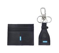 SS LAZIO, Parure Portacarte di credito e Portachiavi 100% Pelle-LAZIO 173448 Uomo, blu, Standard