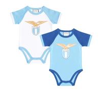 SS Lazio Set 2 body manica corta neonato, Prodotto Ufficiale, 0-3 mesi