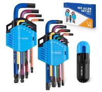 Ss Shovan Set di 18 chiavi a brugola e torx/stella (con impugnatura a T), dimensioni 1,5 mm-10 mm e T10-T50, set di chiavi Alan per assemblaggio