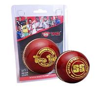 SS True Test Cricket Ball (Red, Pack of 6)| Water Proofed Leather Ball | Suitable for Practice Game | Tournament Game Cork