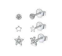 SS1 3pcs/set zircone Earring 925 Sterling Silver Cute Bling Star Mini Stud Oreg Orera Cancella Piercing Piercing Buckle Oreccchini Jewerly TL0419