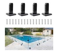 SS2205 - Set di 4 picchetti quadrati in acciaio inox nero per recinzioni per piscine, ringhiere per balconi, scale da giardino e balconi, morsetti per pavimenti in vetro per progetti di città costiera