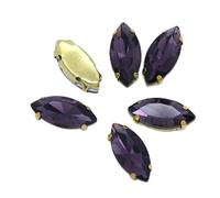 SS3-SS34 - Strass 3D per nail art in vetro di dimensioni assortite, senza retro piatto, da incollare per borse, scarpe, indumenti, decorazioni, 6x12mm 20pcs, Cristallo, Cristallo