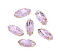 SS3-SS34 - Strass 3D per nail art in vetro di dimensioni assortite, senza retro piatto, da incollare per borse, scarpe, indumenti, decorazioni, 6x12mm 20pcs, Cristallo, Cristallo