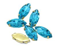SS3-SS34 - Strass 3D per nail art in vetro di dimensioni assortite, senza retro piatto, da incollare per borse, scarpe, indumenti, decorazioni, 6x12mm 20pcs, Cristallo, Cristallo