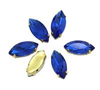 SS3-SS34 - Strass 3D per nail art in vetro di dimensioni assortite, senza retro piatto, da incollare per borse, scarpe, indumenti, decorazioni, 6x12mm 20pcs, Cristallo, Cristallo