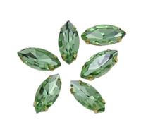 SS3-SS34 - Strass 3D per nail art in vetro di dimensioni assortite, senza retro piatto, da incollare per borse, scarpe, indumenti, decorazioni, 17x32mm 6pcs, Cristallo, Cristallo