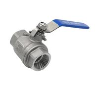 SS304 SS316L Stainless Steel Two Pieces Model Ball Valve Full Bore BSPT1/4"3/8"1/2"3/4"1"1.5" Internal Thread Switch Valve(1",SS316L)