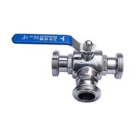 Ss304 Thread Ball Valve, 3 way, Stainless Steel,For Home Brewing(OD51 T port)