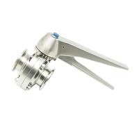SS3041.5/2 "Valvola a farfalla a tre morsetti in acciaio inox con manico in acciaio inox, grilletto per prodotti lattiero-caseari fatti in casa (1-1/2")