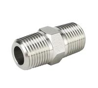 SS316 NPT BSPT R Filettatura esagonale nipplo 1/8" 1/4" 3/8" 1/2" 3/4" 1" Connettore raccordo tubo 3000psig 20MPa acciaio inossidabile (filettatura NPT a NPT, 1,9 x 1 cm)