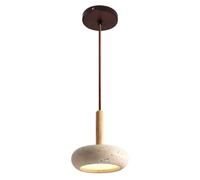 SSBHDM Lampada a sospensione a LED a luce calda gialla in travertino, stile Wabi Sabi, lampada a sospensione in pietra naturale, lampadario a soffitto regolabile in altezza, apparecchi di illuminazion