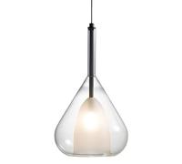 SSBHDM Paralume a sospensione in vetro a forma di goccia in stile design creativo, lampadario a testa singola con base E27, lampada a sospensione a soffitto a incasso, portico, KTV, bar, apparecchi di