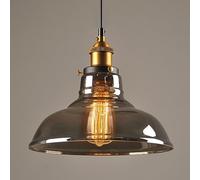 SSBHDM Paralume a sospensione in vetro stile industriale retrò, lampada a sospensione a soffitto con montaggio a incasso, lampadario a testa singola con base E27, studio, soggiorno, cucina, apparecchi