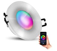 SSC-LUXon Beda - Faretto LED IP65, extra piatto, per esterni e bagno, con lampada Wi-Fi Smart RGB CCT, compatibile con Alexa, Siri & Google