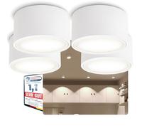 SSC-LUXon CELI-X - Set di 4 faretti a LED a forma di pianta piatta, luce bianca neutra, GX53, 3,5 W, 230 V, diametro 95 mm