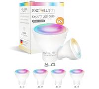 SSC-LUXon EYLA - Faretto GU10 LED collegato, 5 W, dimmerabile, confezione da 6