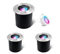SSC-LUXon JADINA - Set di 3 faretti LED orientabili per esterni con Smarthome RGB LED WiFi (controllo vocale e app) - Lampada da pavimento utilizzabile
