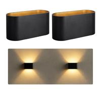 SSC-LUXon JOBERO - Lampada da parete per interni, colore nero, con design dorato, per 1 lampadina G9
