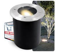 SSC-LUXon JUAVI - Faretto da incasso a terra per esterni, orientabile, GU10 IP67, con LED GU10, 3 W, bianco caldo, 230 V, faretto da pavimento rotondo