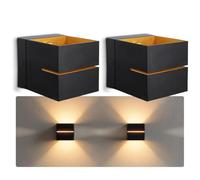SSC-LUXon KOURA applique parete interno 2 pezzi nera luce indiretta | Coppia di lampade a muro con taglio luminoso per corridoio, scale e camera