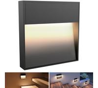 SSC-LUXon Lampada da parete a LED di design ELEVA, rettangolare, colore antracite, per interni ed esterni, antiruggine, IP54, bianco caldo, 4 W