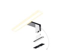 SSC-LUXon LINA Lampada da specchio 30 cm, argento lucido, lampada da bagno per specchio 3 in 1, luce bianca calda, 230 V