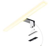 SSC-LUXon LINA - Lampada da specchio per bagno, 50 cm, luce bianca calda, 230 V, colore argento lucido, 3 in 1