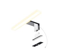 SSC-LUXon LINA Lampada specchio bagno LED 30 cm argento bianco caldo IP44 | applique a pinza sul mobile o a parete, luce dall'alto senza abbagliamento su armadio e quadri, collegamento diretto a 230 V