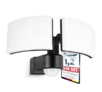 SSC-LUXon Norsu, lampada da esterno con sensore di movimento e sensore di luce, 40 W, lampada LED da parete per esterni, 2 luci, orientabile, IP65, 4000 K, 230 V