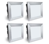 SSC-LUXon Piko-LQ Confezione di 4 lampade a LED, per esterni, dispositivo da incasso a parete rettangolare,luce bianca calda, 230 V, IP65 e 3,5 W, 135 x 135 mm