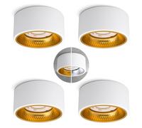 SSC-LUXon Set di 4 faretti da incasso OLINO bianco opaco con effetto intercambiabile in oro e argento, 4 faretti da soffitto GX53