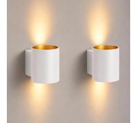 SSC-LUXon TUANI applique parete interno 2 pezzi bianco oro G9 | Set da due lampade da muro con luce su e giù, per corridoio, camera da letto e ingresso