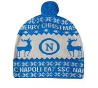 SSC Napoli - Cappello di Natale, Prodotto Ufficiale, Idea Regalo, Bianco Azzurro, Unisex