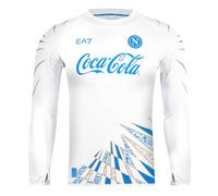 SSC Napoli Felpa Pre-Match 2025/2026, Bianca, EA7 Prodotto Ufficiale, S
