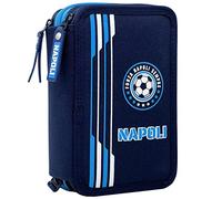 ssc napoli INACIO Astuccio Scuola Napoli Azzurri PARTENOPEI MULTISCOMPARTO 3 Zip PORTACOLORI PENNARELLI Giotto CM.20X13X6-99324