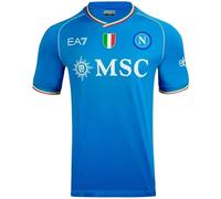 SSC Napoli Maglia Gara Home, EA7, Blu, Scudetto Tricolore, Tessuto tecnico Dry Touch, 2023/2024, XXXL