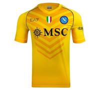 SSC Napoli Maglia Gara Portiere Away, EA7, Gialla, Prodotto Ufficiale, Scudetto Tricolore, Tessuto Tecnico Dry Touch, 2023/2024, M