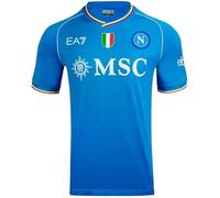 SSC Napoli Maglia Home, EA7, Prodotto Ufficiale, Personalizzata Osimhen 9, Scudetto Tricolore, Slim Fit, XL