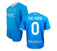 SSC Napoli Maglia Replica Ufficiale | Home 25/26 | Uomo Donna Bambino, 100% Poliestere | Personalizzabile Nome/Numero - Taglia Medium