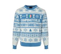 SSC Napoli Maglione Natale Bianco/Azzurro, Prodotto Ufficiale 2025, Natale 2025, L