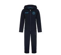 SSC Napoli Tuta Invernale Bambino Blu, EA7, Prodotto Ufficiale, Felpa con cappuccio, chiusura zip, logo SSCN stilizzato, 5 anni