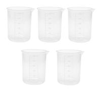 Sscon 5 bicchieri graduati da laboratorio da 250 ml/300 ml, in plastica trasparente per laboratorio scolastico, cucina