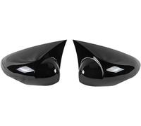 SSCOR 2 Pezzi Auto Coperchio Specchietto Retrovisore per F-ORD Fiesta 7 VII MK7 2008-2015 2016 2017,Laterale Fibra Carbonio Calotta Protettiva Specchietto Sostituzione,A-Bright Black