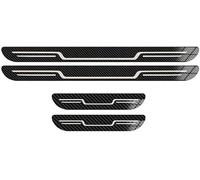 SSCOR 4 Pezzi Battitacco Auto per Ford Ranger Wildtrak 2016-2023 2024 2025,Anti-Graffio e Anti-Usura Protezione Soglia Porta,Adesivi Styling Accessori per Auto,D/Carbon Fiber Texture
