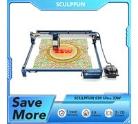 Ssculfun S30 Ultra 33W taglierina per incisore Laser, assistenza all'aria automatica, messa a fuoco Laser 0.08x0.10mm, Area di incisione 600*600mm, 455 ± 5nm SCULPFUN S30 Ultra 33W