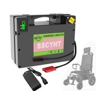 SSCYHT 24v18ah, Batteria Litio 24V 10AH 12AH 15AH 18AH 20AH per Sedia a rotelle elettrica. Sostituisce Le batterie al Piombo con Interruttore + Spia LED per Motore 100W 250W 350W 500W