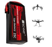 SSCYHT 6S 22,2V Batteria al litio 8S 29,6V Batteria per droni 12S 44,4V Batterie LiPo 14S Batterie ricaricabili 25C per aeromodelli con scheda di protezione BMS integrata,44.4v35ah 25c